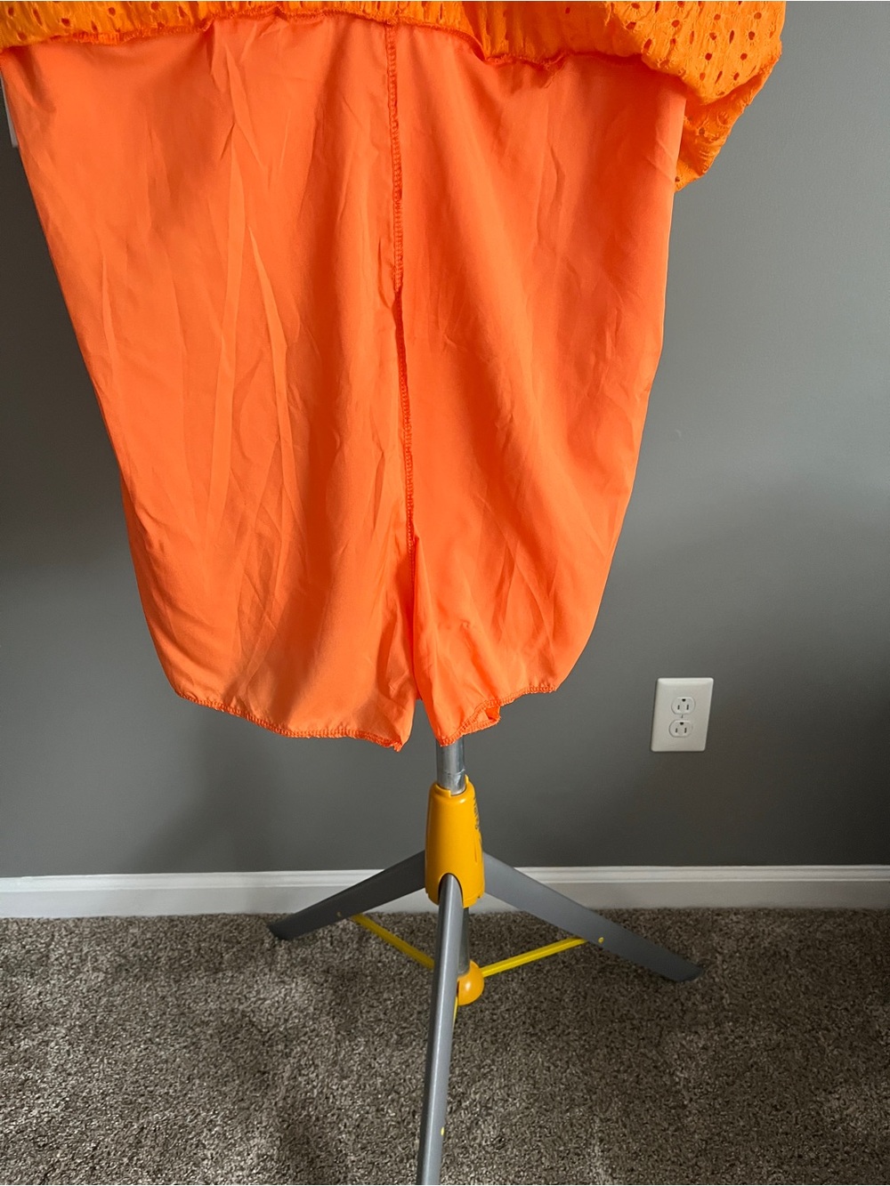 Bright Orange Eyelet Sleeveless Dress - Picture 3 of 3